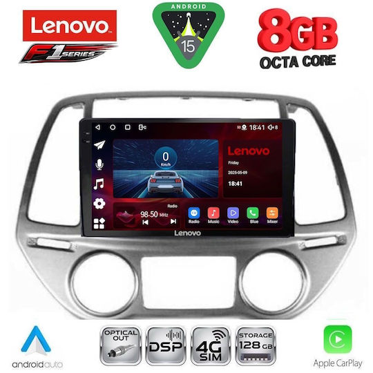 Lenovo Ηχοσύστημα Αυτοκινήτου για Hyundai i20 2008-2012 με Clima (Bluetooth/USB/WiFi/GPS/Apple-Carplay/Android-Auto) με Οθόνη Αφής 9"