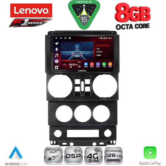 Lenovo Car Audio System for Jeep Wrangler 2006-2011 (Bluetooth/USB/WiFi/GPS/Apple-Carplay/Android-Auto) with Touch Screen 9"