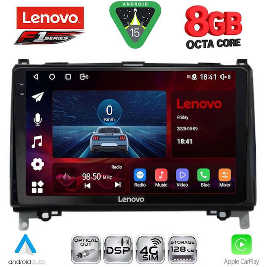 Lenovo Ηχοσύστημα Αυτοκινήτου για Mercedes-Benz Sprinter / Vito 2007 (Bluetooth/USB/WiFi/GPS/Apple-Carplay/Android-Auto) με Οθόνη Αφής 9"