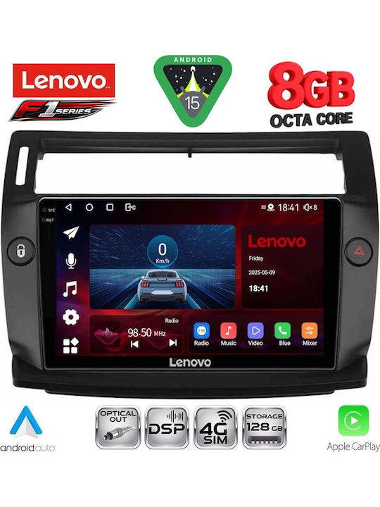 Lenovo Car Audio System for Citroen C4 2004-2011 (Bluetooth/USB/WiFi/GPS/Apple-Carplay/Android-Auto) with Touch Screen 9"