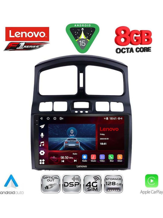 Lenovo Car Audio System for Hyundai Santa Fe 2003-2006 (Bluetooth/USB/WiFi/GPS/Apple-Carplay/Android-Auto) with Touch Screen 9"