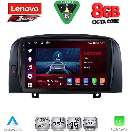 Lenovo Car Audio System for Hyundai Sonata 2006-2009 (Bluetooth/USB/WiFi/GPS/Apple-Carplay/Android-Auto) with Touch Screen 9"