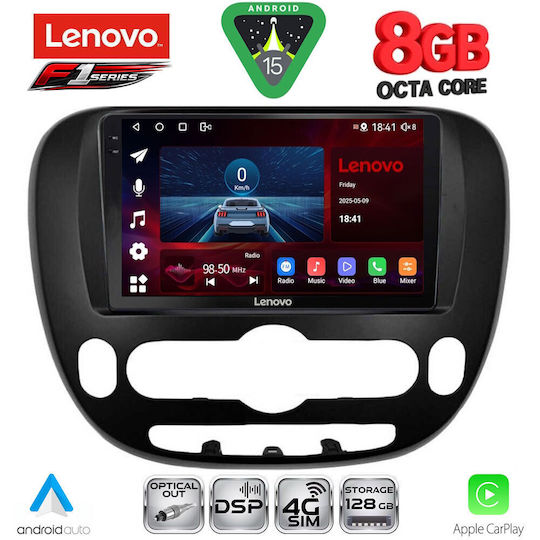 Lenovo Ηχοσύστημα Αυτοκινήτου για Kia Soul 2014 (Bluetooth/USB/WiFi/GPS/Apple-Carplay/Android-Auto) με Οθόνη Αφής 9"