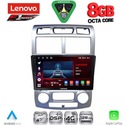 Lenovo Car Audio System for Kia Sportage 2004-2010 with Clima (Bluetooth/USB/WiFi/GPS/Apple-Carplay/Android-Auto) with Touch Screen 9"