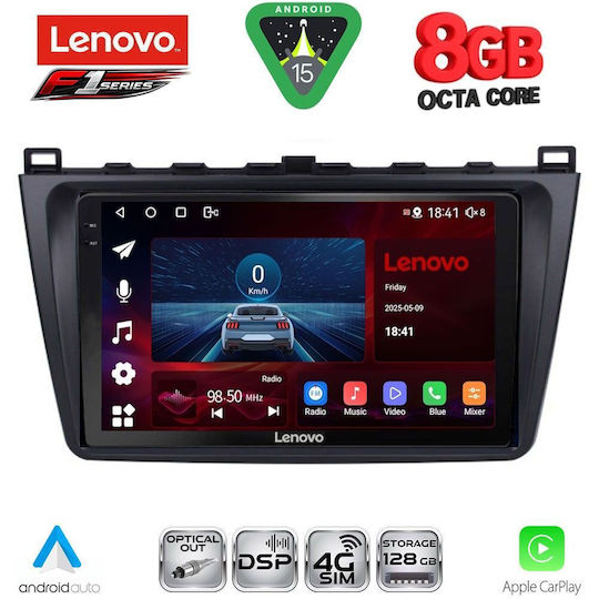 Lenovo Car Audio System for Mazda 6 2008-2012 (Bluetooth/USB/WiFi/GPS/Apple-Carplay/Android-Auto) with Touch Screen 9"