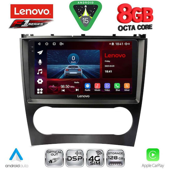 Lenovo Ηχοσύστημα Αυτοκινήτου για Mercedes-Benz CLK Class 2004-2008 (Bluetooth/USB/WiFi/GPS/Apple-Carplay/Android-Auto) με Οθόνη Αφής 9"