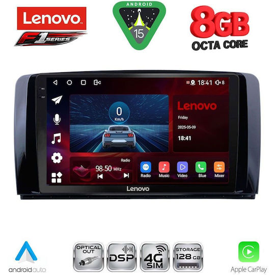 Lenovo Ηχοσύστημα Αυτοκινήτου για Mercedes-Benz R-Class 2006-2015 (Bluetooth/USB/WiFi/GPS/Apple-Carplay/Android-Auto) με Οθόνη Αφής 9"
