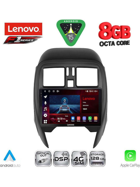 Lenovo Car Audio System for Nissan Micra 2014-2017 (Bluetooth/USB/WiFi/GPS/Apple-Carplay/Android-Auto) with Touch Screen 9"