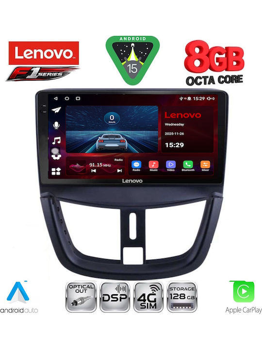 Lenovo Car Audio System for Peugeot 207 2007-2020 (Bluetooth/USB/WiFi/GPS/Apple-Carplay/Android-Auto) with Touch Screen 9"