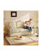 Dreisitzer Sofa Künstliches Leder Beige 190x83x90cm