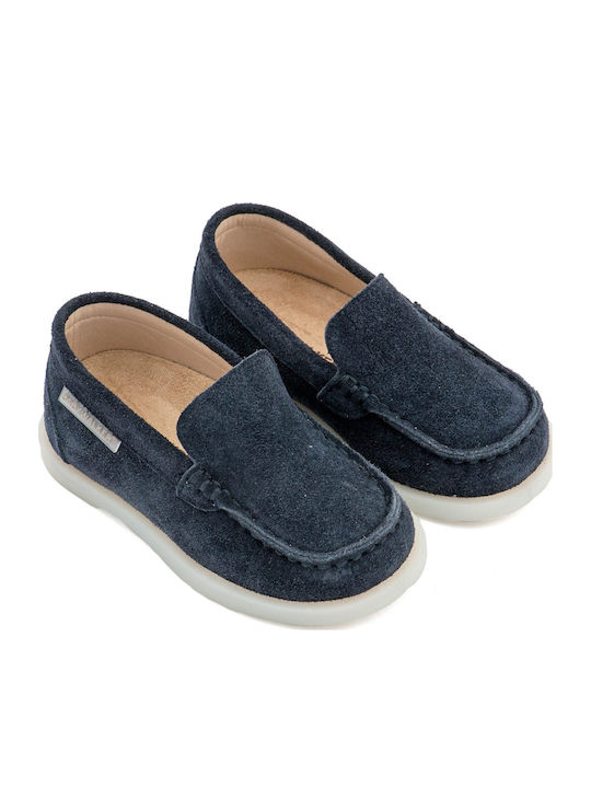 Babywalker Blue Baptism Leather Moccasins