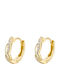 Single Earring Hoop made of Silver Gold Plated with Stones