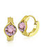 Bijou Box Earrings Hoops made of Steel Gold Plated with Stones