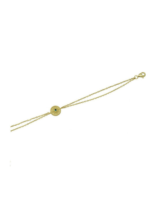 Kontopoulos Damen Armband mit Design Byzantinisch aus Silber Vergoldet mit Zirkon