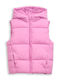 Kids Quilted Sleeveless Jacket with Hood Purple