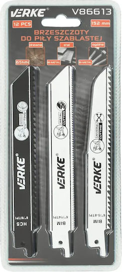 Set 12 Bucăți Lame De Ferăstrău Sabre 152mm Verke V86613