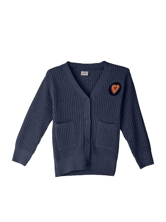 Kids Cardigan Knitted Dark Blue