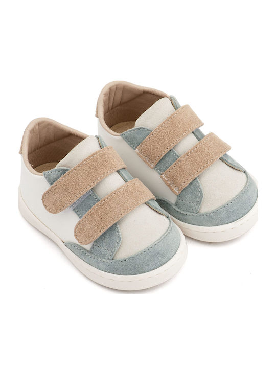 Babywalker Λευκό-Μίνεραλ-Μπεζ Baptism Leather Sneakers