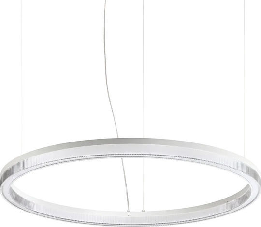 Ideal Lux Κρεμαστό Φωτιστικό Λευκό LED με Θερμό Λευκό Φως 80εκ.
