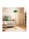 SteweHome Floor Lamp for Living Room with Metal Base Atmospheric Lighting Green 140x25 cm