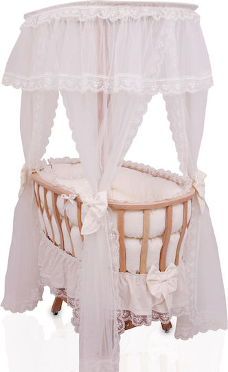 Baby Sleep Set Lace Natural Wood White 95x65x85cm