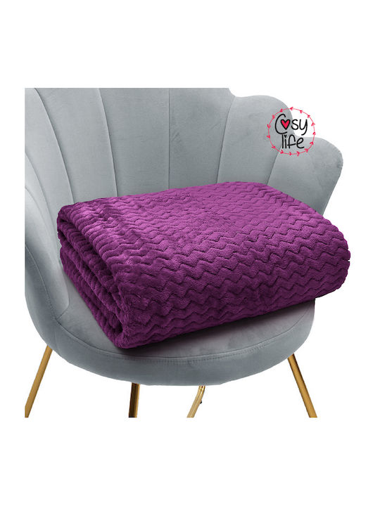 Cosy All Seasons Pătură Catifea Dublă 215x230cm Violet