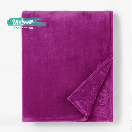 Cosy All Seasons Velvet Blanket Queen Size 220x240cm Fuchsia