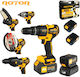 Rotor 14362 Set Ferăstrău cu lanț & Roată unghiulară & Mașină de găurit cu impact & Șurubelniță cu impact & Ciocanul Brushless cu baterii