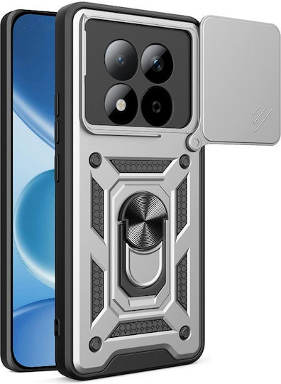 Orso Combo Kickstand Slide Umschlag Rückseite Silber (Poco M8)