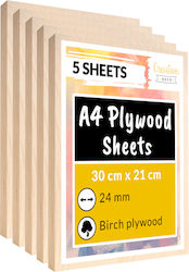 Creative Deco 5 X A4 Plywood 24mm 300 X 210 X 24 Mm + 2mm Plywood Boards Diy Handicrafts Pyrography Laser Cutting Modeling Milling Cnc Plotter Jigsaw Creative Deco 5 X A4 Plywood 24mm 300 X 210 X 24 Mm + 2mm Plywood Boards Diy Handicrafts Pyrography Laser Cutting Modeling Milling Cnc Plotter Jigsaw