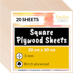 Creative Deco 20 X 30x30cm Plywood Square 3mm 300x300x3 Mm + 2mm Plywood Sheets Diy Crafts Pyrography Laser Cutting Modeling Milling Cnc Plotter Jigsaw Creative Deco 20 X 30x30cm Plywood Square 3mm 300x300x3 Mm + 2mm Plywood Sheets Diy Crafts Pyrography Laser Cutting Modeling Milling Cnc Plotter Jigsaw