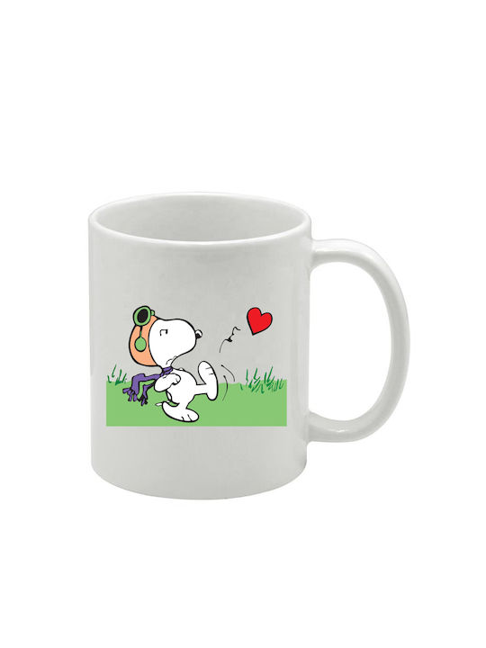 Weiße Tasse Snoopy