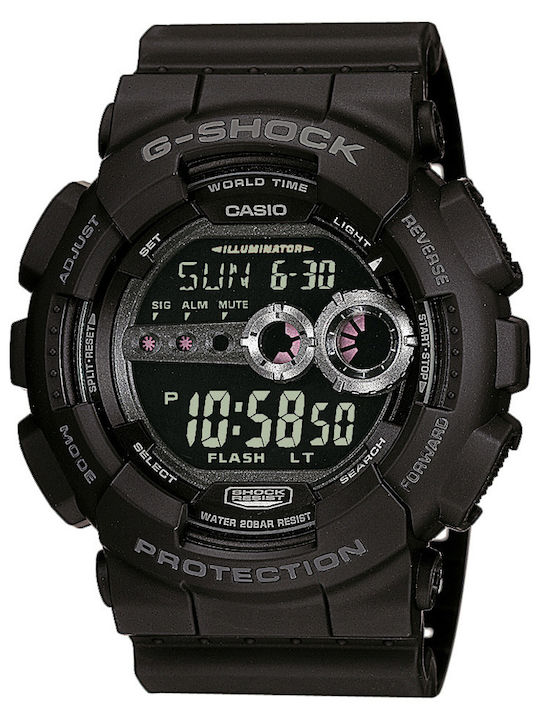 Casio Digital Herrenuhr Batterie mit Schwarz Ka...