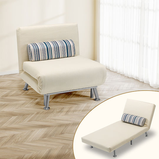 Armchair Bed 75x73x42cm Cream Armchair Bed 75x73x42cm Cream