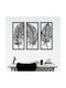 Wooden Wall Decor Feathers Set of 3 Pieces Patina 36 X 84 Cm