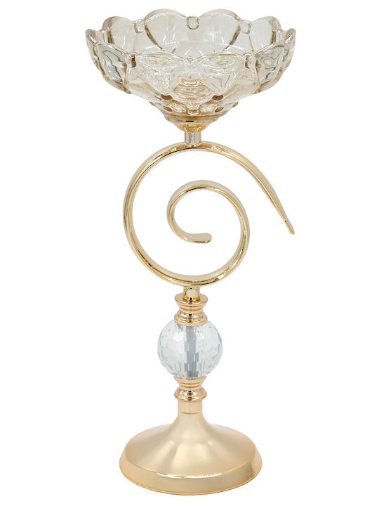 Keskor Candle Holder Metal in Gold Color 15x15x33cm 1pcs