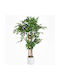 Homcom Artificial Banana Plant Green Peva Wood Pot Container Pp Cement 55x55x120 Cm 83c-192v00gn