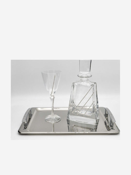 Set Best Man Set Crystal / Inox Silver 3pcs