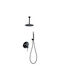 Excel Built-in Mixer, Hand Shower & Shower Head Set for Shower 2 Exits Black