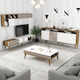 Milan Living Room Set 3 Pieces Walnut White