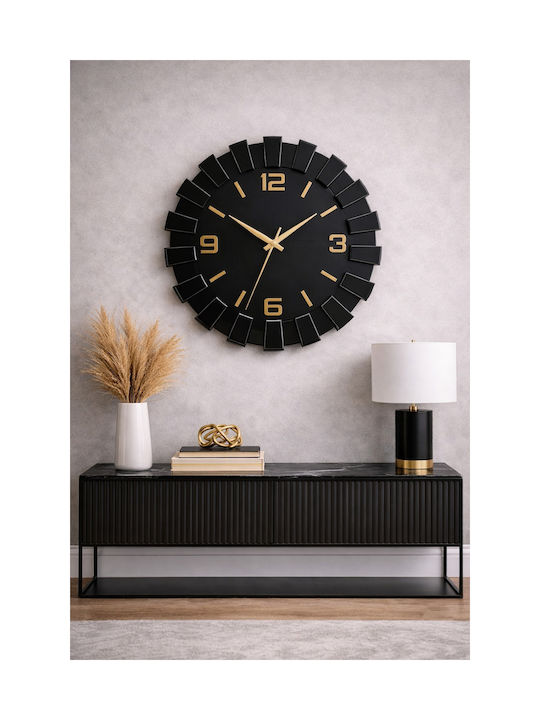 Ceas De Perete Modern De Dimensiuni Mari Negru 80x80 Cm