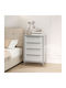 Metallic Chest of Drawers with 4 Drawers Grey with Fabric Coating 60x36x88cm