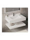 Wandmontiertes Badezimmerwaschbecken Set Bianco Marmor 80x50cm