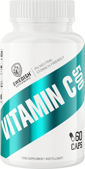 Swedish Supplements Vitamin C Витамин за Кожата & Антиоксидантно действие 500мг 60 капси