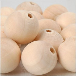 Wooden Round Beads 30mm 10 Pieces