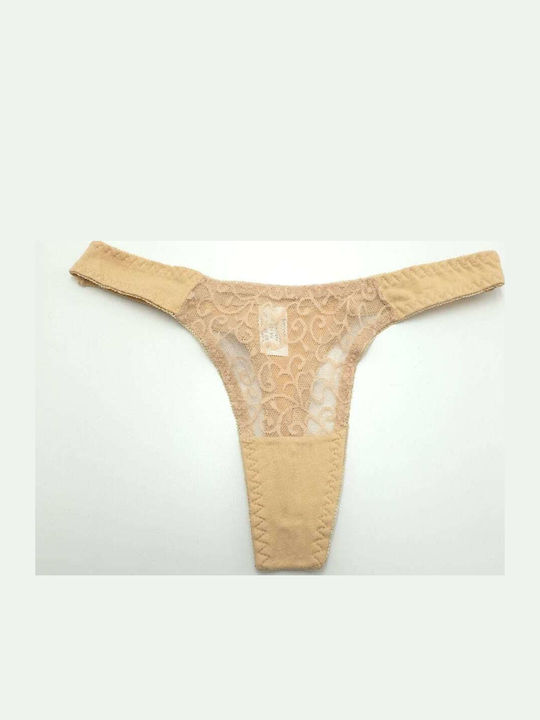 Hand's Foner Βαμβακερό Γυναικείο String με Δαντ...