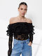 Women's Blouse Long Sleeve Black