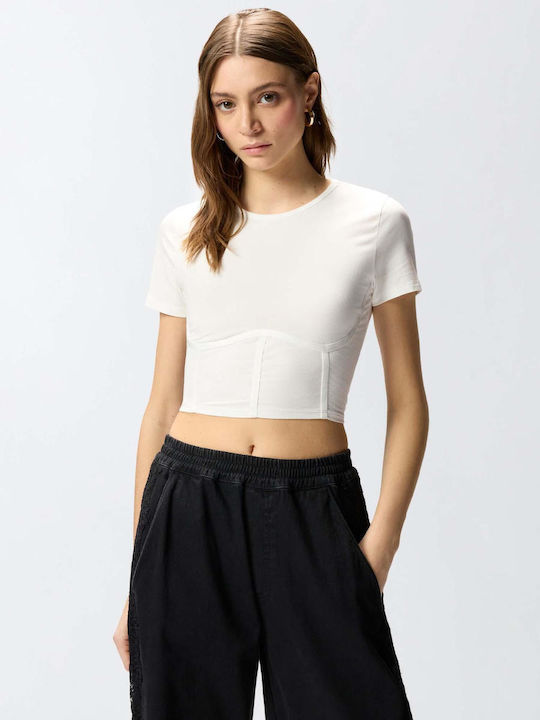 Women's Blouse Corset Short Sleeve Pink
