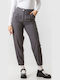 Damen Stoff Hose Gestreift Gray