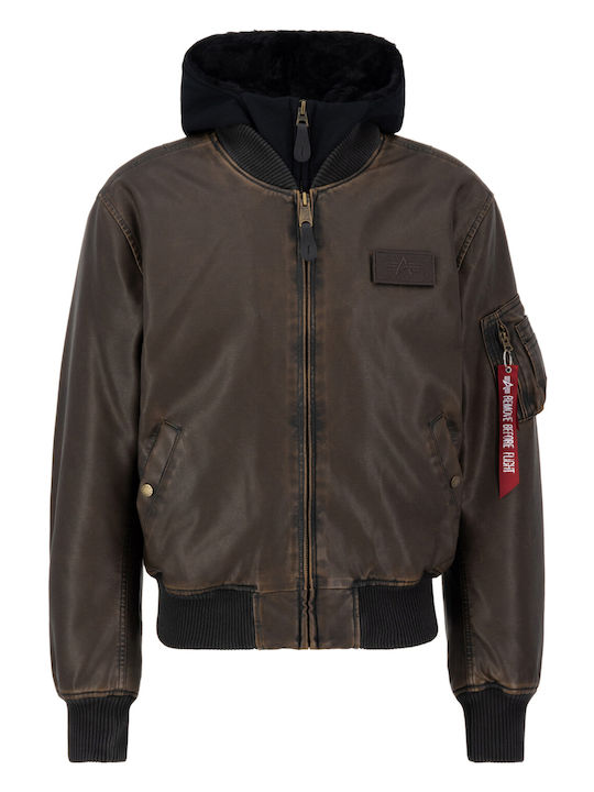 Alpha Industries Ma-1 D-tec Мъжко Яке Бомбър Винтидж Кафяво